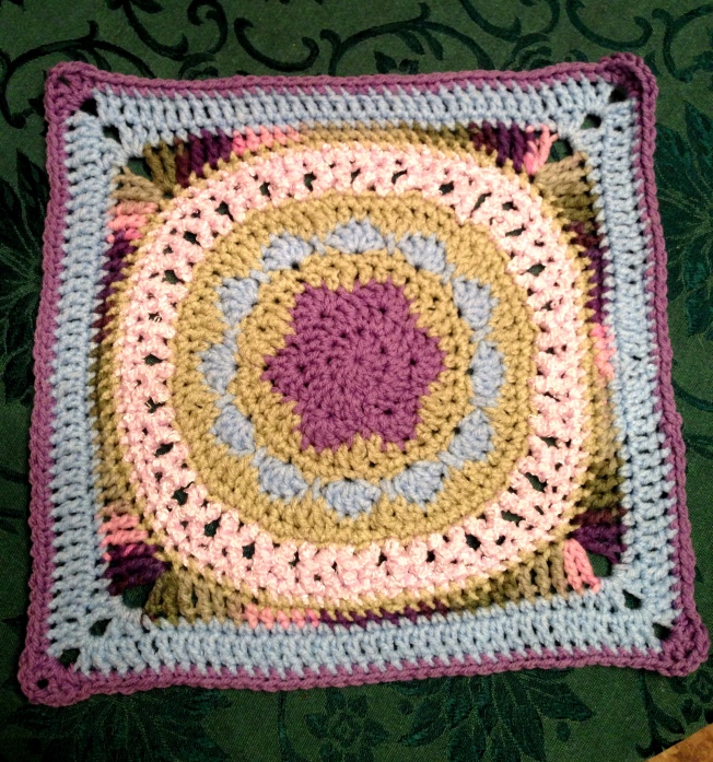 Purple flower circle square